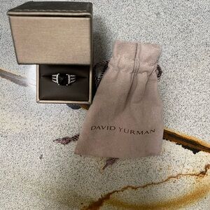 David Yurman Black and Silver Women's Ring